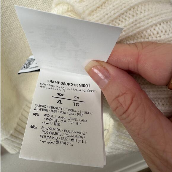 Off-White Reverse Arrow Diag Knit Crew Sweater White / Green - Picture 12 of 16